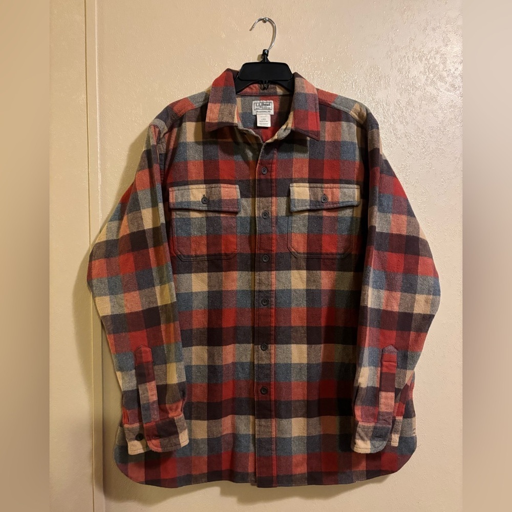 L.L.Bean men’s Regular Fit Chamois Long Sleeve Button Up Shirt sz L